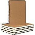 ABCDPP 5 Packs Spiral Notepad A4, A4 Notebook, 50 Pages/Kraft Cover Wirebound Notebooks Bulk Journals, 28.5 * 21 CM Lined Notebook for Business Office School Travel
