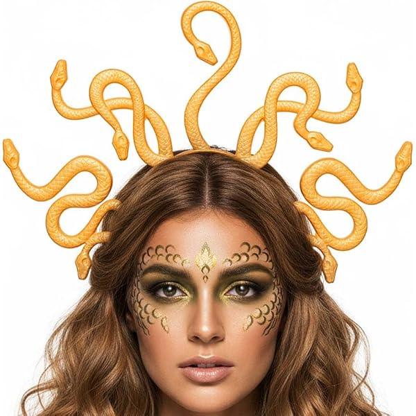 Medusa Schlangen-Stirnband – Griechischer Kopfschmuck, Grün, Für Halloween & Kostümpartys