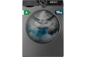 Cecotec Lavadora 12 Kg Carga Frontal Bolero DressCode 121000 Steel. 1400 rpm máximas Regulables, 2000 W, Certificación WoolMark, Motor Inverter Plus, 14 Programas,Spa Care, Delay Start