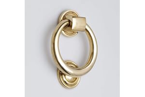 Castelion® Solid Brass Ring Door Knocker | High Quality Decorative Home Accessories| Traditional Door Knocker for Front Door | Easy to Install | 10cm (4")