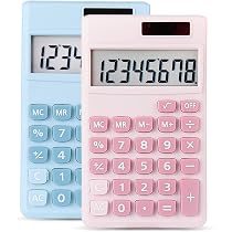 Calculatrice Poche Lexibook 8 Chiffres - Solaire & Pile - Fonctions Mémoire Et Pourcentage - Format Compact Blanc/Gris