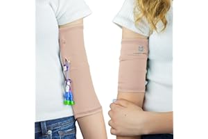 Mighty Well PICCPerfect PICC Line Cover: cubierta de brazo de línea PICC de doble capa suave al tacto, Rubor sólido, M