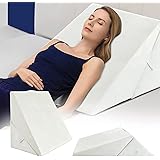COSTWAY Cuscino a Cuneo per Letto e Divano, Cuscino da Lettura Relax, per Gambe Schiena e Ginocchio, con Fodera Lavabile (Bia