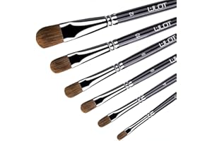 WLOT Ensemble de Pinceau Pinceau d'artiste Fait de Cheveux de Sable Rouge Premium pour Peinture Acrylique Peinture