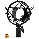QWORK&reg; Metal Microphone Spider for Microphone Stand, Spider Microphone Condenser Anti-Vibration for Microphone Diameter 45 mm