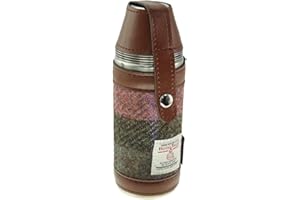 Glen Appin of Scotland Harris Tweed Hunting Flask HF3500 (Colour 137 Green/Pink Check)