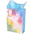 Flora Paperbags Gift Bags - Paper Bags For Return Gifts |Pack of 10| With Tags @ Tissues Paper | Wedding Paper Gift Bag |Medium Carry Bags For Gifting |Size 12X9X3.5 Inches