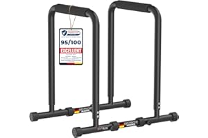 DH FitLife Adjustable Dip Bars, Dip Station with 3 Height Levels (80/90/100 cm), Parallettes Calisthenics Training Equipment, Ideal for Dips, Push-Ups & Strength Training