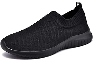 TIOSEBON Women Trainers Athletic Slip On Lightweight Walking Shoes - Breathable Running Sneakers