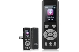 BLIMYSWE 64GB Diktiergerät Sprachrekorder, Aufnahmegerät mit Wiedergabe, A-B Wiederholung und MP3 Player, Kleiner Voice Recorder für Vorlesungen, Meetings, Unterricht, Aufnahmeüberwachung