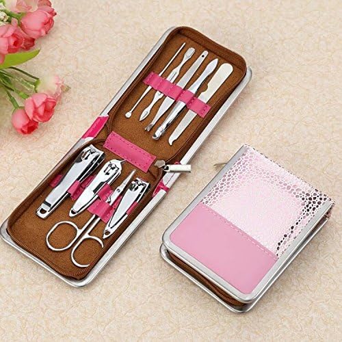 Piece Manicure Pedicure for Women - with Pro Quality Stainless Steel Manicure Tools incl. Nail Clippers, Nail Scissors and Cuticle Trimmer in a Compact Case - Perfect Gift (red)