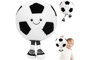 BAISHUWU Jouet de Football en Peluche, 25cm Peluches F-ootball Toys, Jouets Amusants en P-eluche en Forme de Ballon de Football, PE-luche de Foot-Ball 3D, Cadeau pour Les Enfants Amateurs de Football