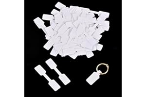 Xzeemo 100 Pcs Etiquetas de Precio Blancas, Etiquetas de Joyería, Etiquetas de Precio Autoadhesivas, Pegatinas de Precio de Joyería, Etiqueta de Preci para Anillos, Pulseras, Collar (12 * 60mm)