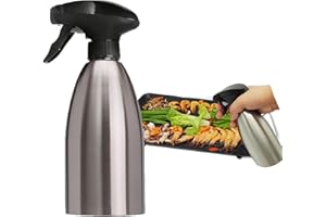 ATB-GIFT 304 Acero Inoxidable Botella de 500 ML, Spray Aceite Cocina, Botella De Spray De Aceite De Oliva para cocinar/Ensalada/Hornear Pan/BBQ/Cocina