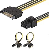 2 Paquets J&D Adaptateur de Câble d’Alimentation pour des cartes vidéos graphiques PCI Express (PCIe) de 15 Broches à 6 Broch