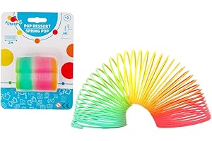 FLYPOP'S - Resorte - Juego de recreo - 030363Y - Multicolor - Plástico - Juguete para niños - Regalo - Cumpleaños - Kermesse - 2 m x 6 cm - A Partir de 3 años