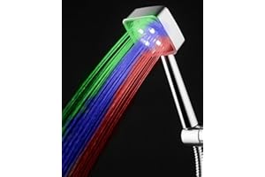 JINYOMFLY Soffione Doccia LED, Doccia Soffione 7 Colori, ​LED Telefoni Doccia, LED Doccetta Universale, Soffione Doccia per Bagno