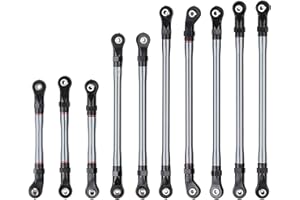 INJORA RC Link Rod 10pcs Linkage con Terminale in Plastica per 1/10 RC Crawler 324mm Wheelbase Traxxas TRX4 TRX-4 (Grigio)