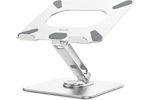 BESIGN LSX7 Soporte Portátiles con Base Giratoria de 360 Grados, Soporte Ergonómico para Portátiles, Soporte para Elevador de Ordenadores Compatible con Portátiles de Entre 10-14"