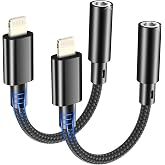 bakibo 2 Pieces Adapter to Jack 0.3 cm [MFi Certified] Adapter i Phone | Headphones HiFi Dongle DAC (No Calling Function) Ada