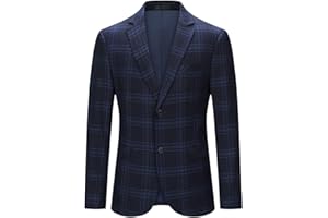 YOUTHUP Męska marynarka garniturowa w kratkę, slim fit, 2 guziki, marynarka męska biznesowa