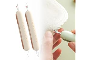 LetCart Découseur Enfile-Aiguille 2 en 1, Enfile Aiguilles en Plastique pour Couture, Passe Fil Couture Portable 2 in 1 Coupe Fil Couture Rétractable Decouseur pour Couture Artisanat Quilting(Jaune)