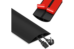 GUITTLY Kabelschutz, Selbstklebende Boden kabelwanne, 1,5 Meter Lang, Zum Verstecken Von Kabeln Oder DräHten In Wohnungen, BüRos, Turnhallen, Konzertkabeln (Schwarz)