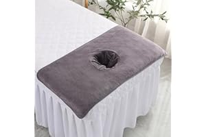 AIGOHOM Serviette de Table de Massage avec Trou pour Le Visage, Serviette d'oreiller pour Le Visage avec Trou pour la Peau, Serviette de Couverture de lit de beauté Spa réutilisable pour spas