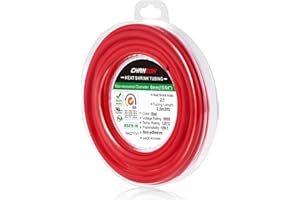 Chanzon 2:1 Ratio 15/64" (6mm) Heat Shrink Tubing 8Ft Roll (2.5M Total Length) Red Polyolefin Sleeving Wrap Shrinking 2 to 1 1pcs