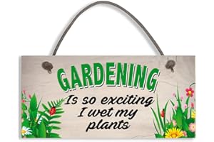 CLOSE TO THE BONE Gardening Plaque So ExcitingI Wet My Plants Funny Novelty Garden Shed Sign Friendship Gift #1154