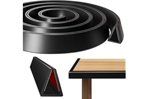 MHDJQ Forma U Cinta de Madera Cantos Protector de Cantos Autoadhesivo Silicona Cinta Autoadhesiva para Muebles para Uso En Esquinas Armarios De Mesa Protección Bebés Negro 10mm*3metros (3, Negro, 10mm)