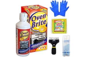 QLV Oven Cleaning Kit | Heavy Duty Oven Cleaner with Non-Scratch Scraper, Gloves, Cloth & Bags | Fume-Free, Easy Deep Clean for Racks, Grills, BBQ, Air Fryers | Powerful Kitchen Grease Remover