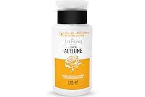 LA ROSA PRODUCTOS PROFESIONALES LaRosa SOLVENTE per unghie ACETONE 190ml in flacone con pompa - 100% di qualità superiore, levasmalto, Rimuove tutti smalti per unghie, le unghie in gel, la colla per unghie, le unghie acriliche