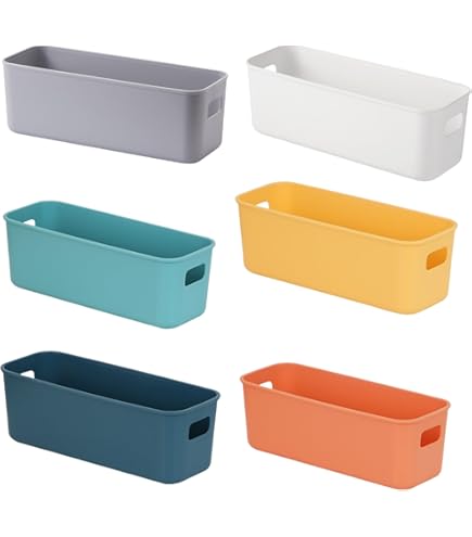 Opbergdoos, kunststof, klapkist, opbergmand, rekbare organizer, box, opbergdoos, keukenkast voor keuken, badkamer, kantoor, slaapkamer, klaslokaal, kast, lade, 3 stuks, 47,5 x 8 x 10 cm