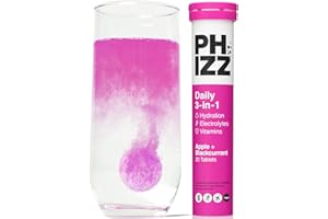 Phizz Electrolytes, Multivitamin & Hydration Tablets - 20 Effervescent Rehydration Electrolyte Tablets - 18 Vitamins & Minerals, Vitamin C, Vegan, Vegetarian & Low Calorie (Apple * Blackcurrant)