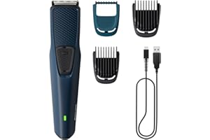 Philips Battery Powered SkinProtect Beard Trimmer for Men - Lasts 4x Longer, DuraPower Technology, Cordless Rechargeable with