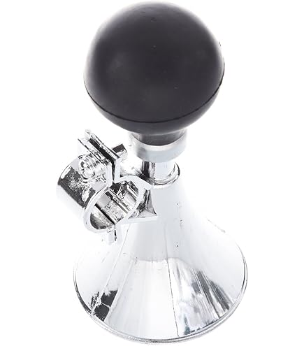 Clacson Per Bici A Pressione - Trombetta Metallica Con Pompa In Gomma, Rosso - Foto 10