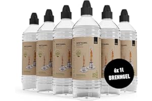 ‎HÖFATS höfats - Spin Bioethanol Brenngel - rußfreie Ethanol Brennpaste 6X 1 Liter Nachfüllflasche - Zubehör für Spin 90 & 120 Tischfeuer, Tischkamin
