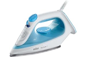 Braun Steam Iron, 2000W, 120g Steam Shot per Minute, Super Ceramic Soleplate, Self Clean, Anti Drip, 220ML Water Tank, Water Spray, 50% Energy Saving, SI1050BL, Blue
