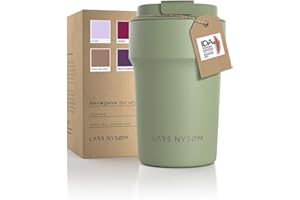 LARS NYSØM Thermo Coffee Mug-to-go 380ml | Tasse de voyage 0.38 litre avec isolation | Tasse thermique étanche en acier inoxydable pour le café et le thé (Sage Green, 380ml)