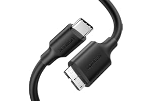 UGREEN USB C Hard Drive Cable 0.25M, Micro USB B to Type C for HDD, SSD | For ssd external hard drive,For micro USB 3.0 devices,5Gbps Super-speed data transfer,Durable&Tangle-Free