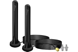 FC22 5G Antenna LTE Band 12dBi SMA TS9 External Omnidirectional Network Antenna with Magnetic Base 4G Signal Booster Omnidirectional with RG174 Cable, Compatible with /4G/5G/GSM/GPRS Router-2pcs