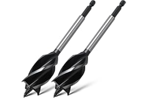 WOBLLMX 2-tlg Holzbohrer 38mm x 165mm Sechskantschaft Schneckenbohrer für Weichholz und Hartholz Kunststoff Trockenbau und Verbundwerkstoffe