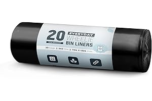 Ecobag - 20 Pack Eco-Friendly Wheelie Bin Liners - 240L - 18 Microns - Heavy Duty & Leak Resistant Recycling Bags for Garden, Kitchen, House, Office & Caterers (1194 x 1325mm)