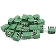 Sourcingmap 20Pcs ZB350 AC300V 10A 3P 3.5mm Pitch Screw PCB Terminal Blocks Connector Green