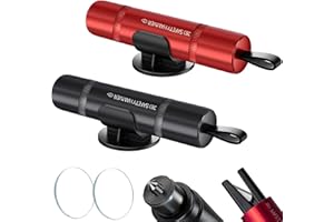 MOLIMOLI - 2 Pieces Emergency Hammer Car with Belt Cutter TÜV Safety First 24 Compact and Portable ADAC Durable Reliable Red Black