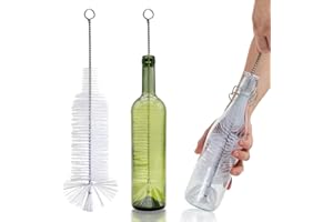 FOLUNUE Brosse à Bouteille, idéale pour Nettoyer Les Bouteilles en Verre à goulot étroit, Les Bouteilles de vin, Les Bouteilles de bière, Les Bouteilles de Soda, Les vaporisateurs, Les Bouteilles de Kombucha