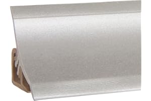 HOLZBRINK Profil d’étanchéité pour plan de travail, joint cuisine, profil décoratif, plinthe cuisine, Matériel PVC, couleur : Alu argent, 23x23 mm 150 cm