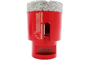 SHDIATOOL Punta per Trapano Diamantata 40mm Vacuum Brasato Foretto Diamantato per Porcellana Piastrella Granito Marmo Taglio a Secco