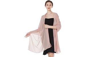 BEAUTELICATE Chiffon Shawl and Wraps Lightweight Scarfs Stole Silk Feeling Sheer Cover Up For Women Summer Wedding Bridesmaids Evening